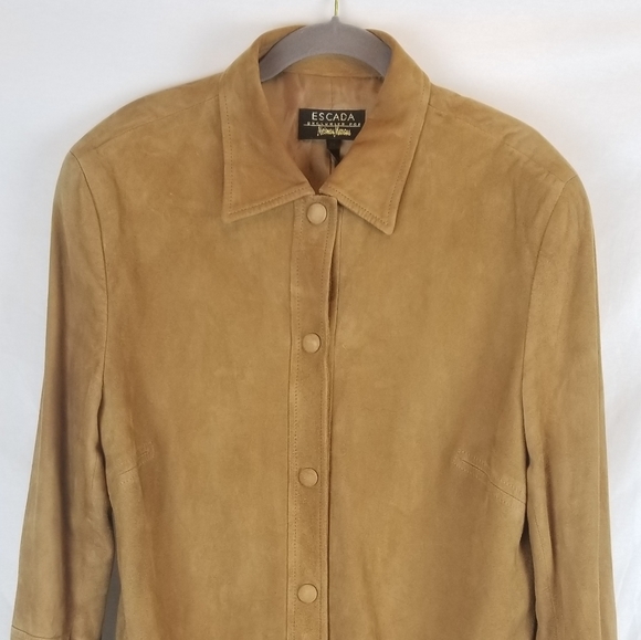 Escada Neiman Marcus Suede Jacket Mustard Brown - Picture 8 of 8